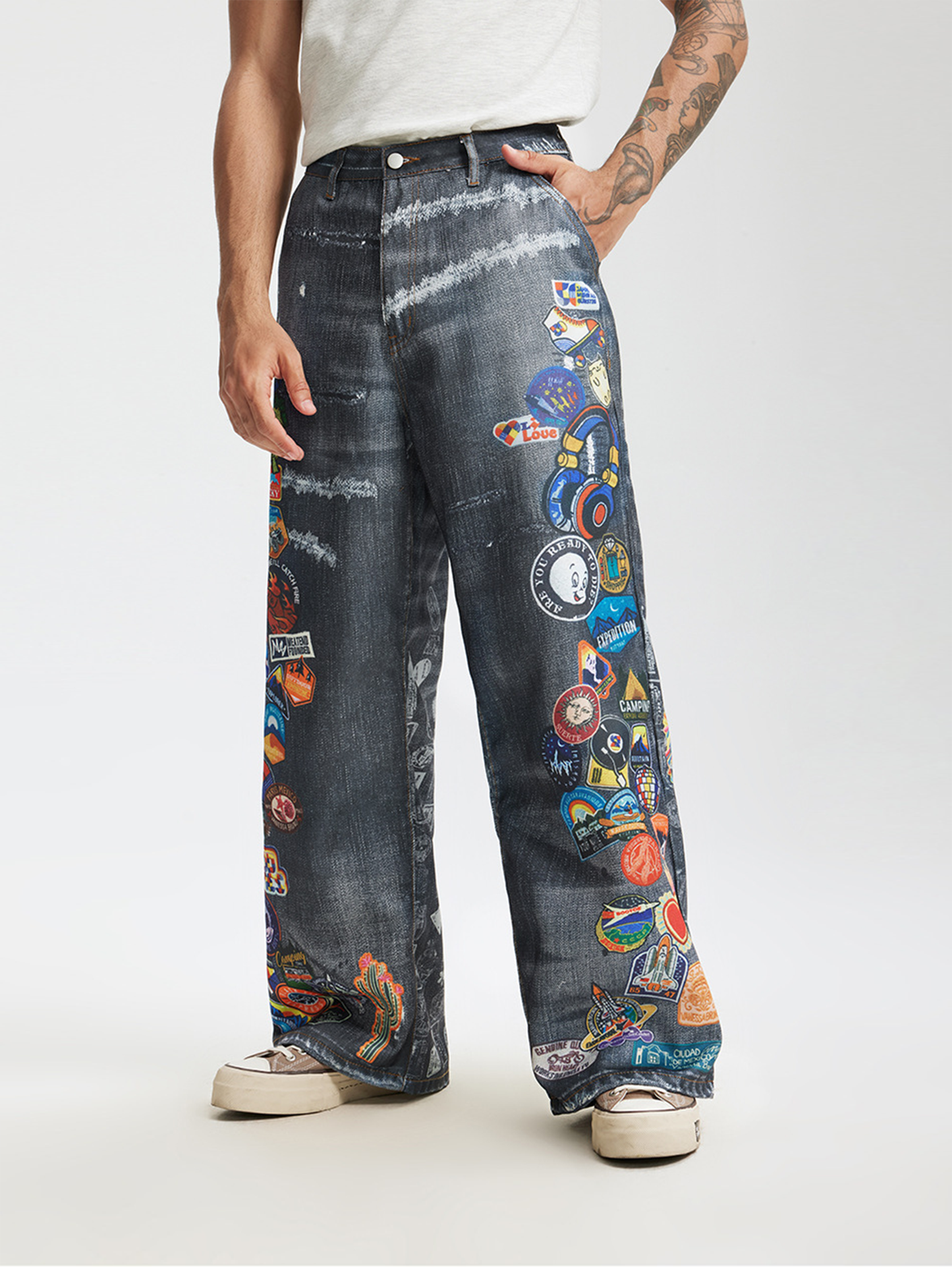 Cartoon Print Jeans