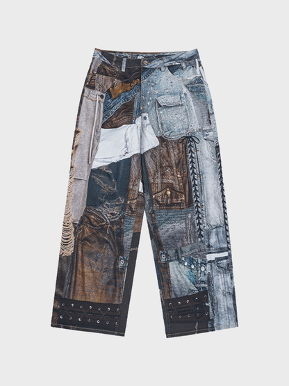 Digital Printed Creative Pattern Jeans