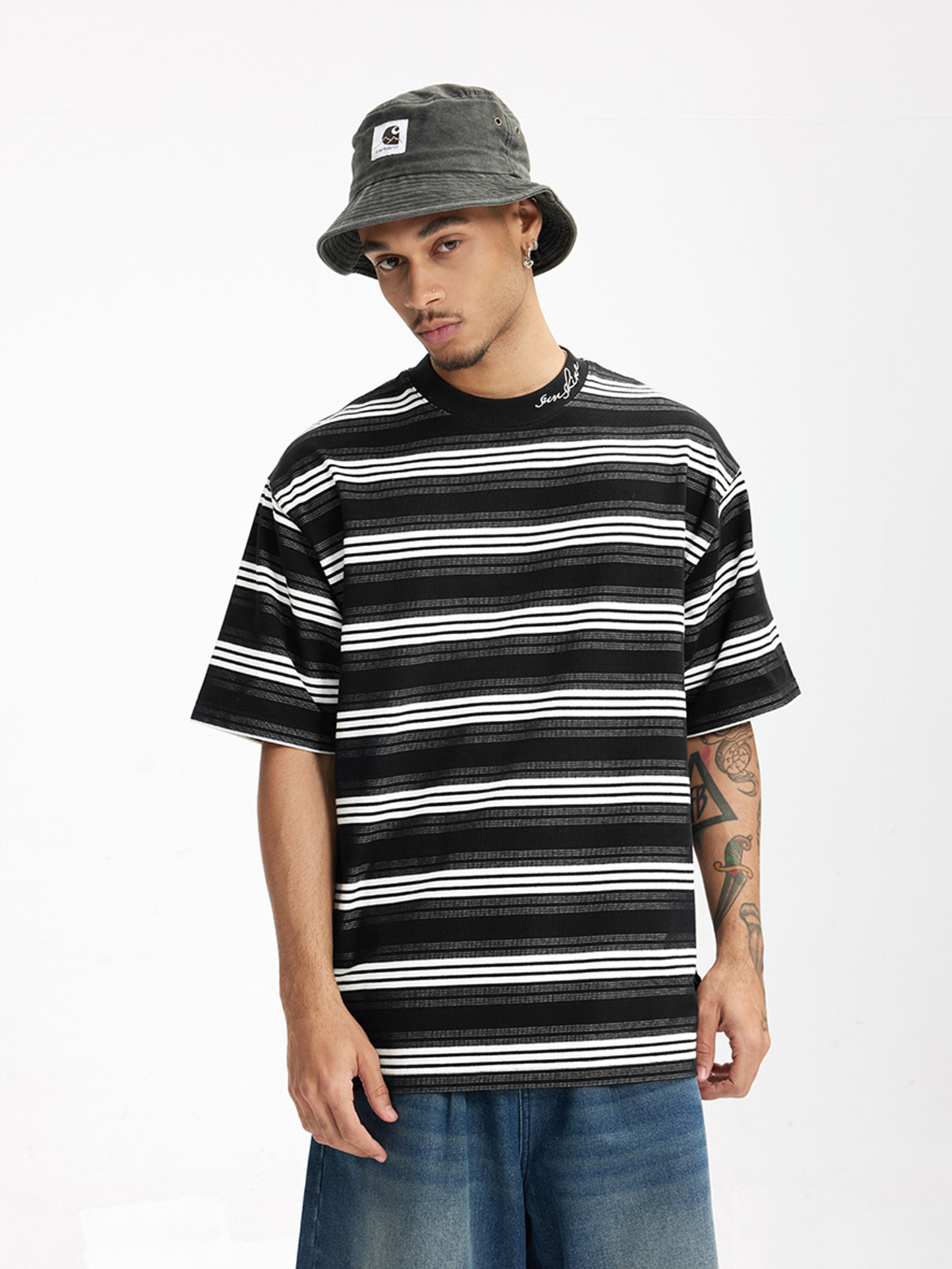 Classic Street-style Loose Striped T-shirt