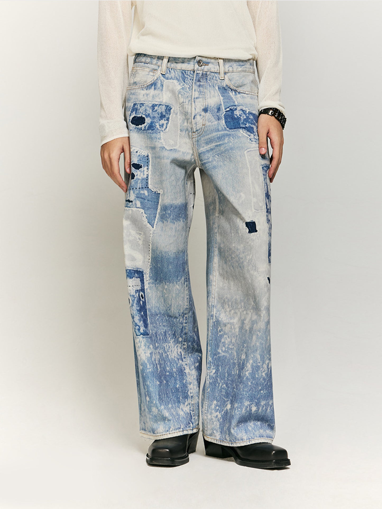 Washed Tie-Dye Vintage Jeans