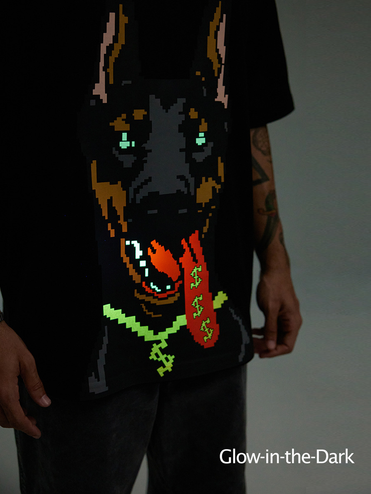 Glow-in-the-Dark Doberman Streetwear T-Shirt