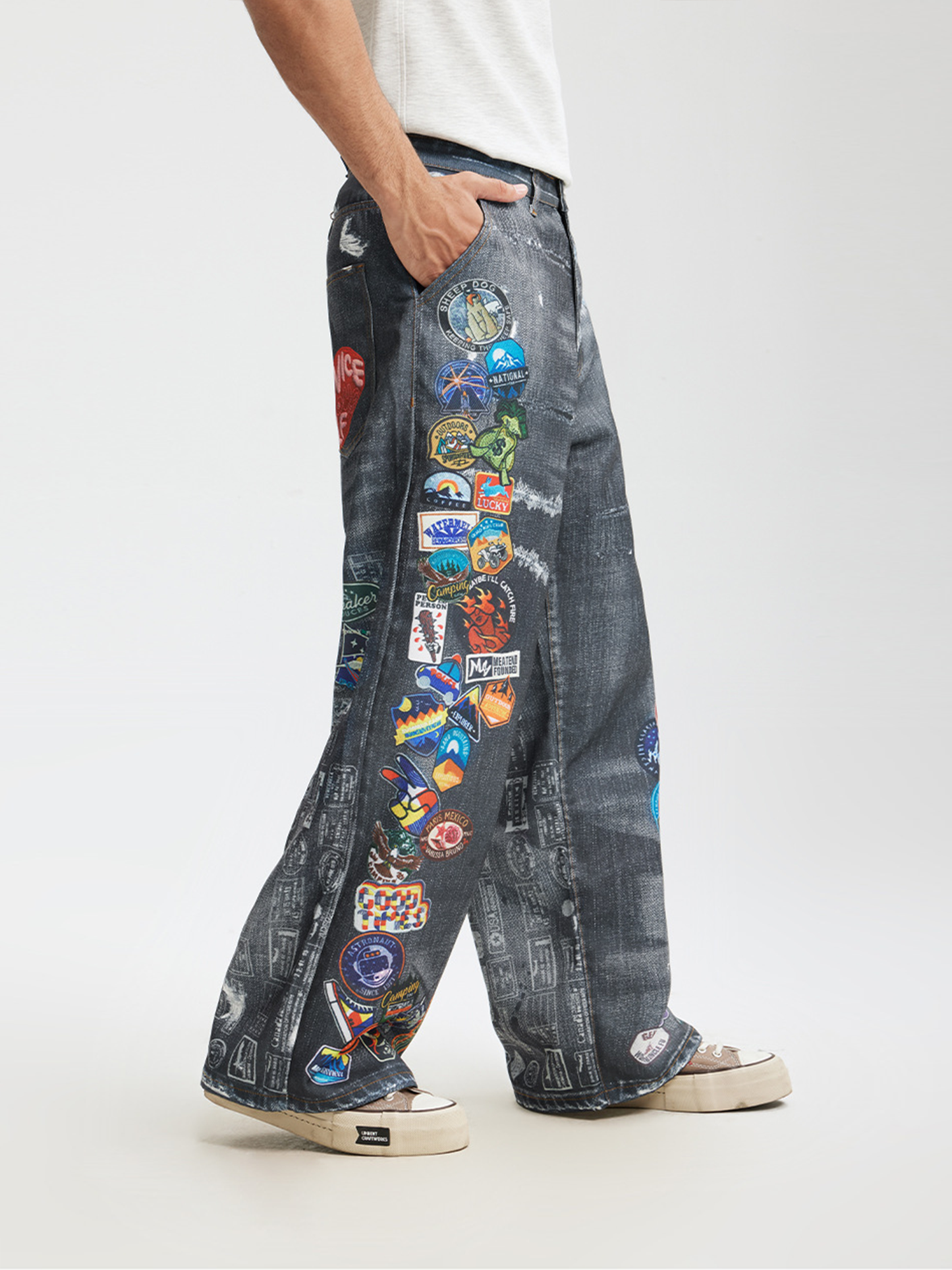 Cartoon Print Jeans