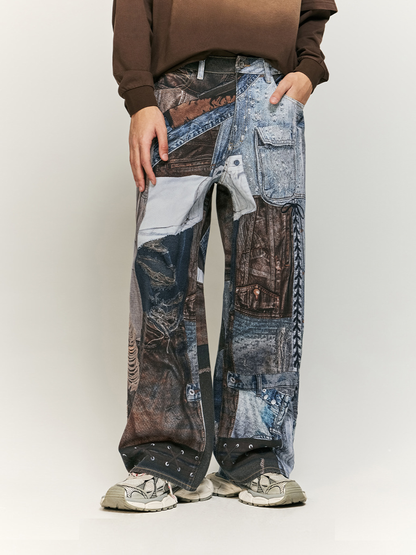 Digital Printed Creative Pattern Jeans