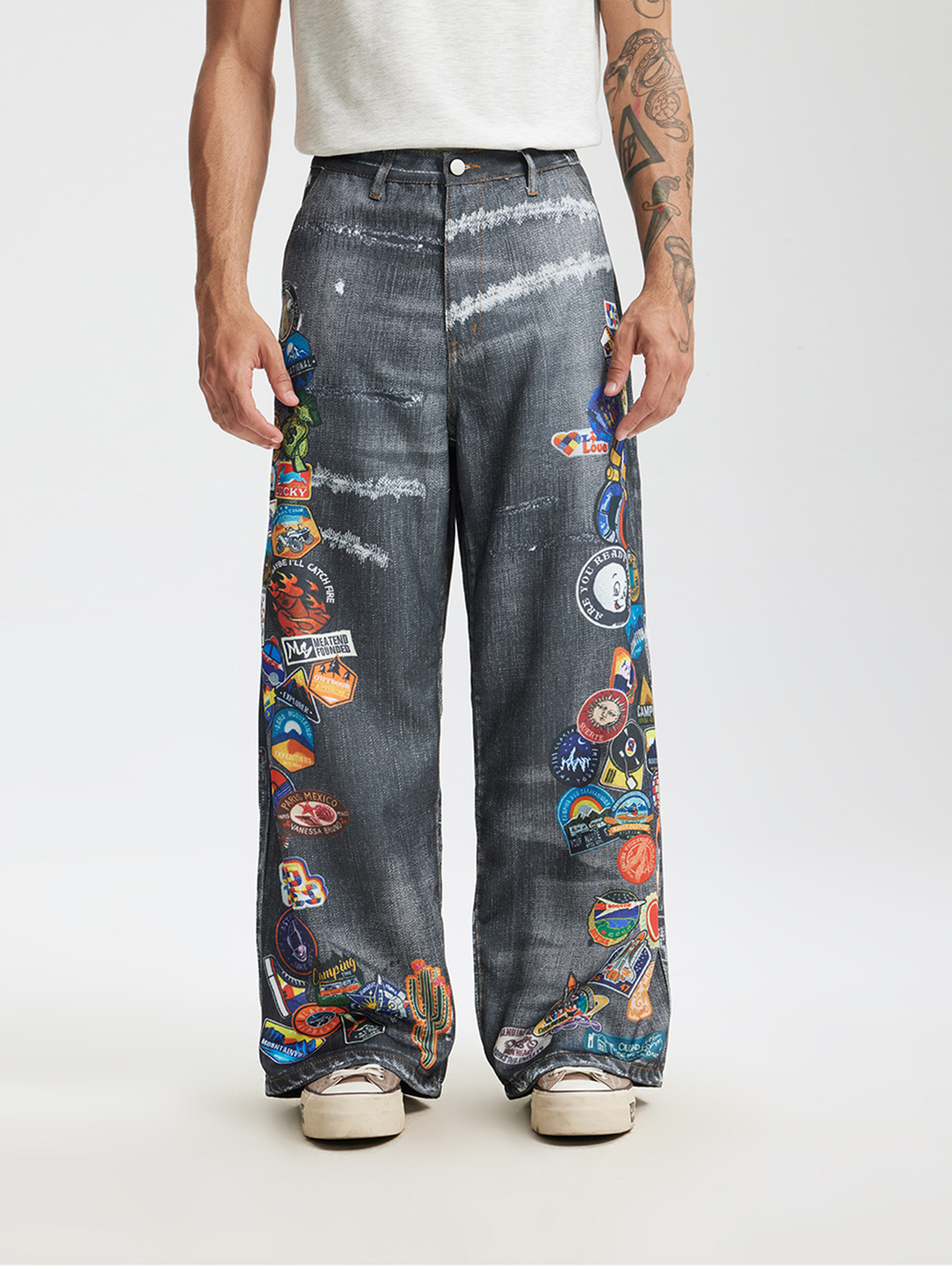 Cartoon Print Jeans