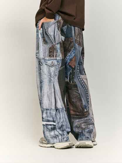 Digital Printed Creative Pattern Jeans