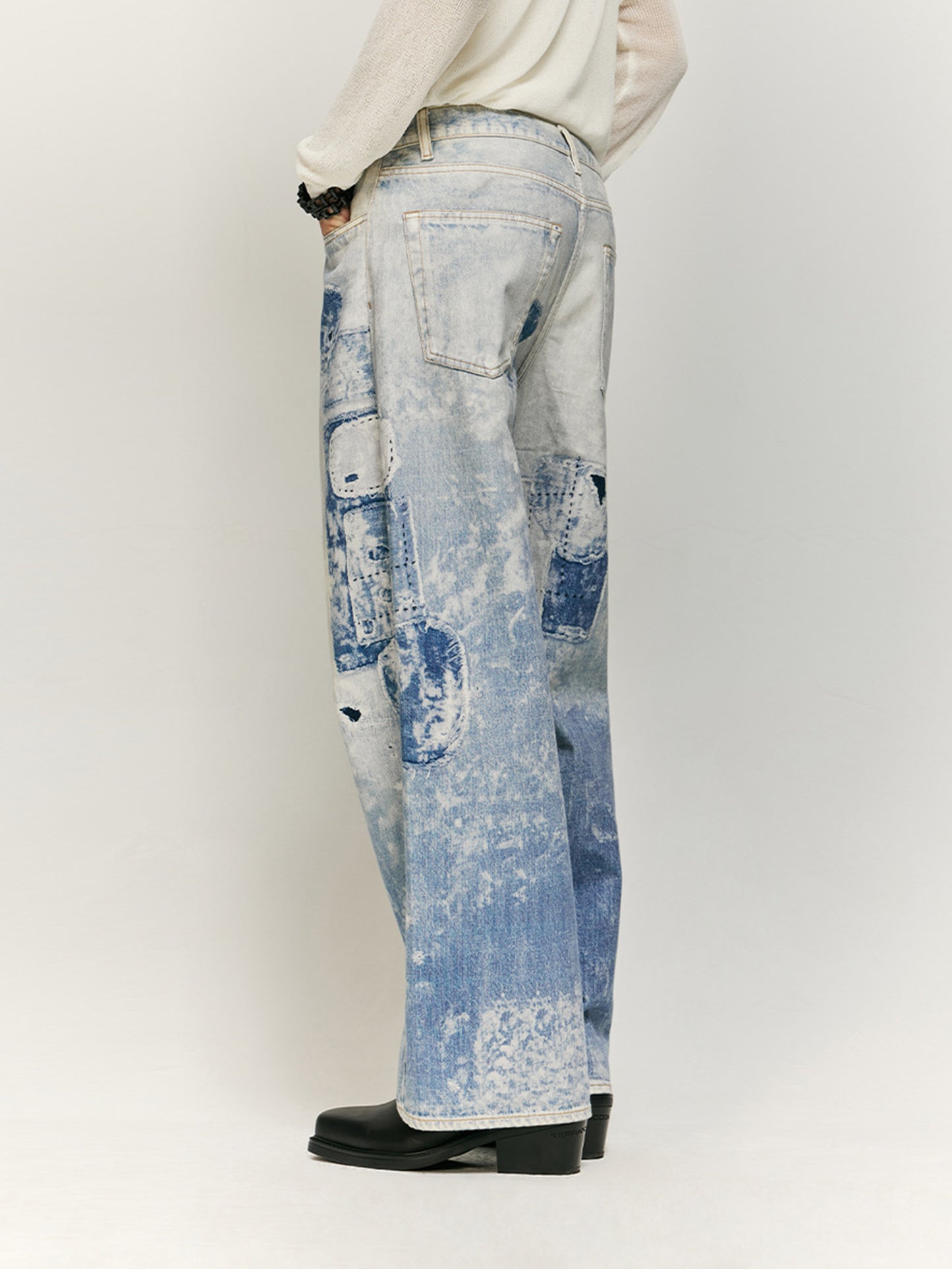 Washed Tie-Dye Vintage Jeans