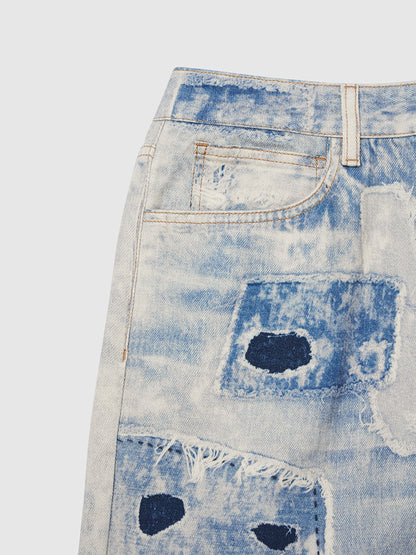 Washed Tie-Dye Vintage Jeans