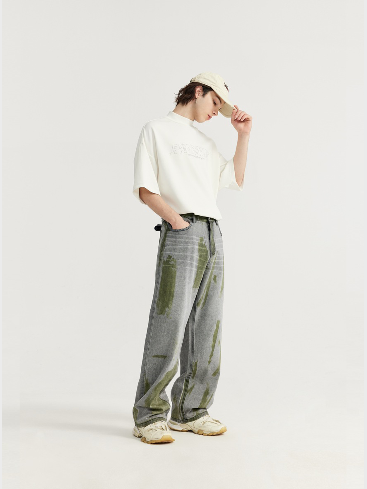 Oil Painting Creative Straight-leg Jeans