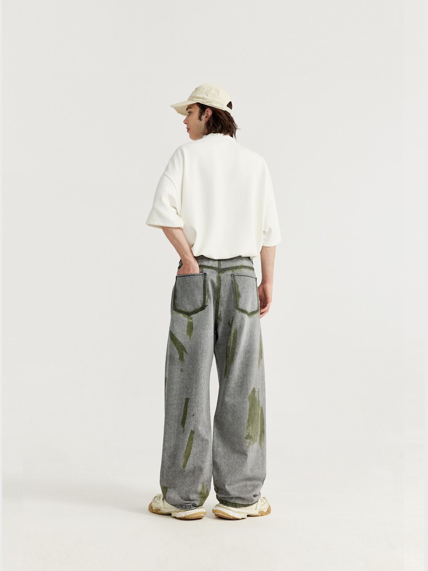 Oil Painting Creative Straight-leg Jeans