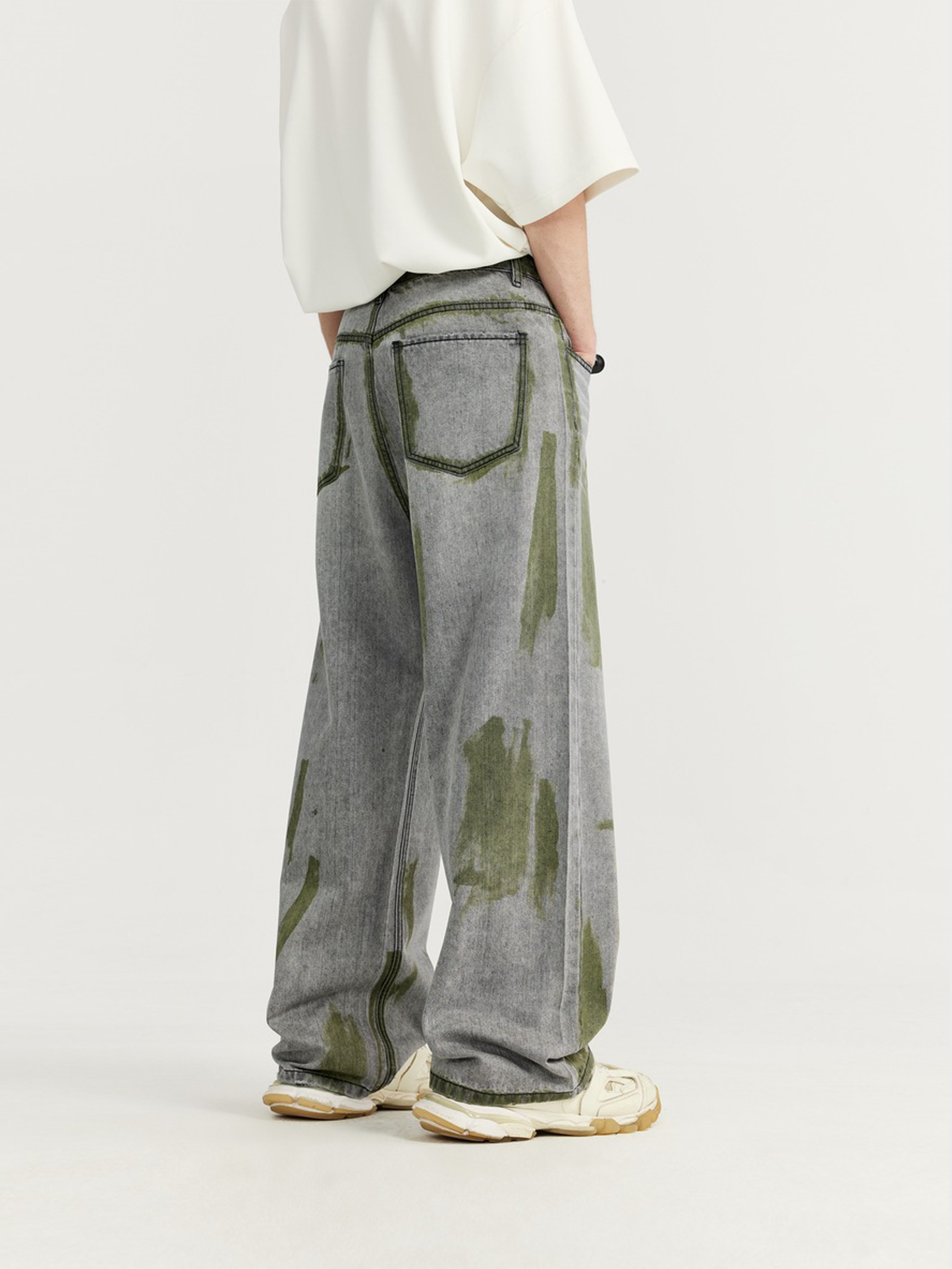 Oil Painting Creative Straight-leg Jeans