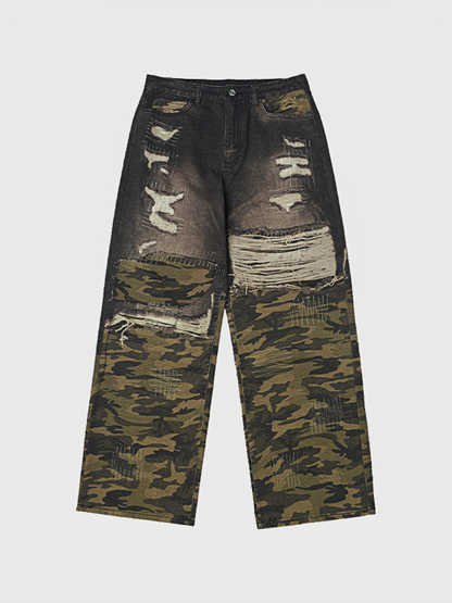 Camouflage Patchwork Jeans