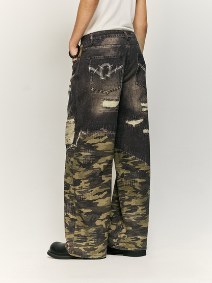 Camouflage Patchwork Jeans