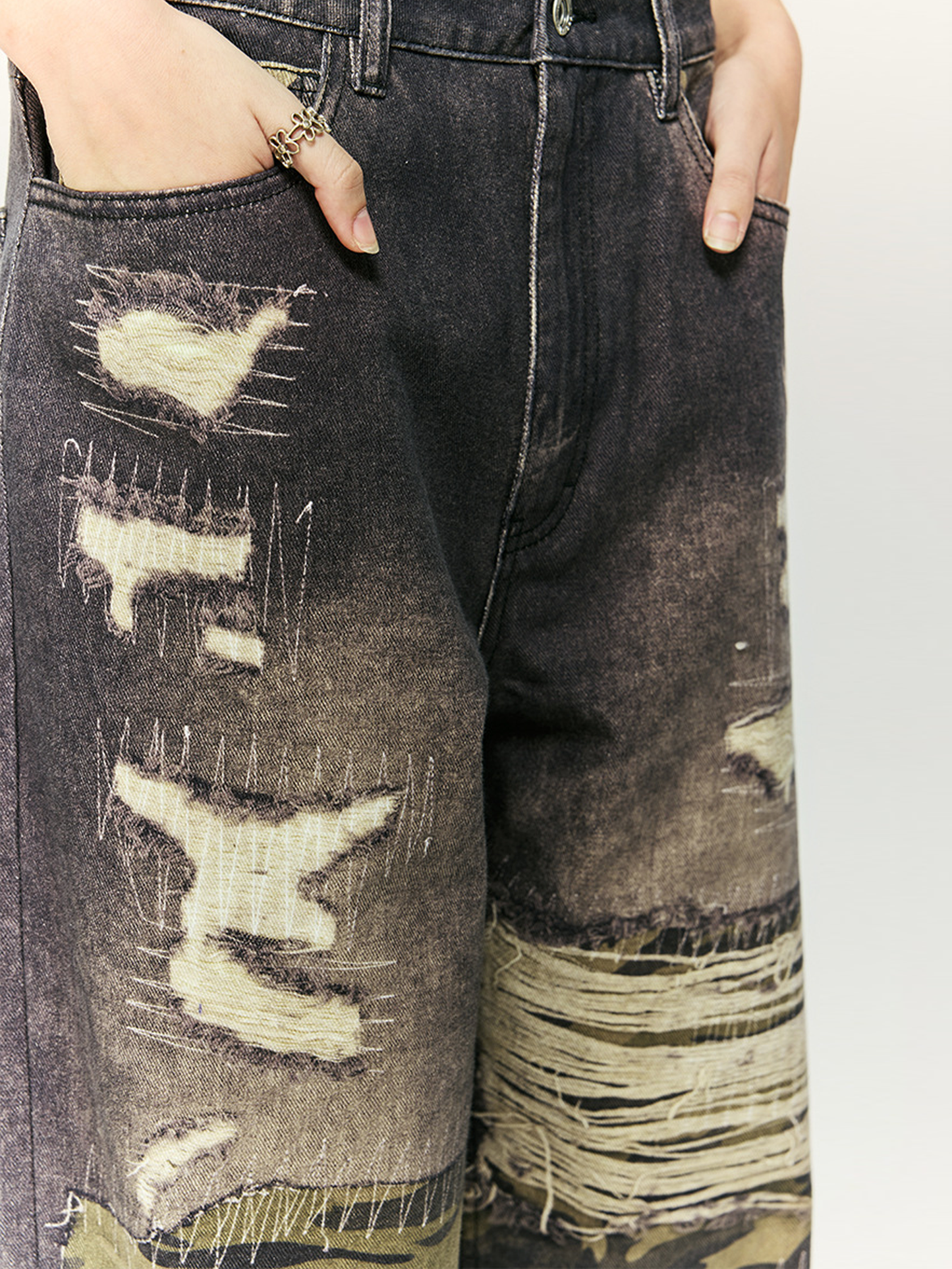 Camouflage Patchwork Jeans